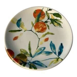 Set Of 4 World Market Italy Watercolor Orange Citrus Salad Plates Retired Rare